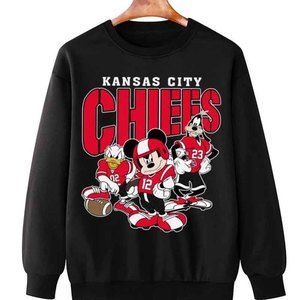 90S Kansas City Chiefs Mickey Donald Duck And Goofy Football Team Sweatshirt